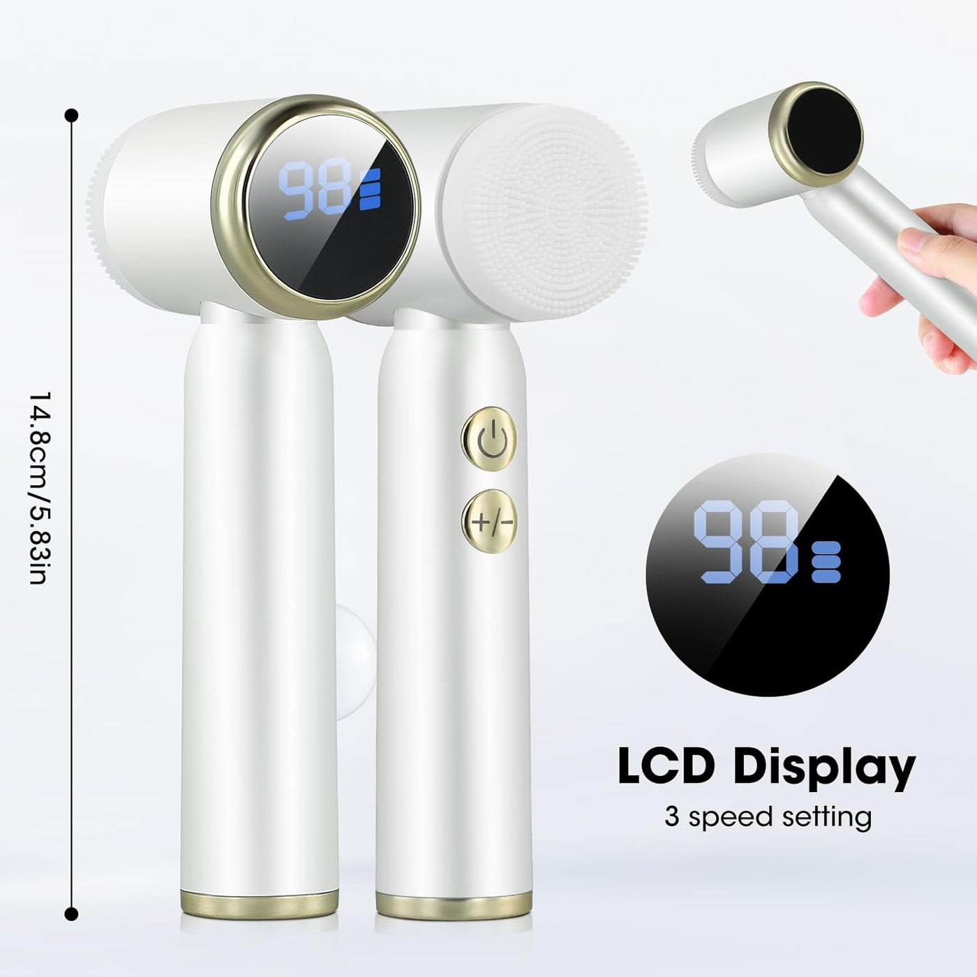 Facial Cleansing Brush,Electric Face Cleanser with 6 Exfoliating Brush Heads