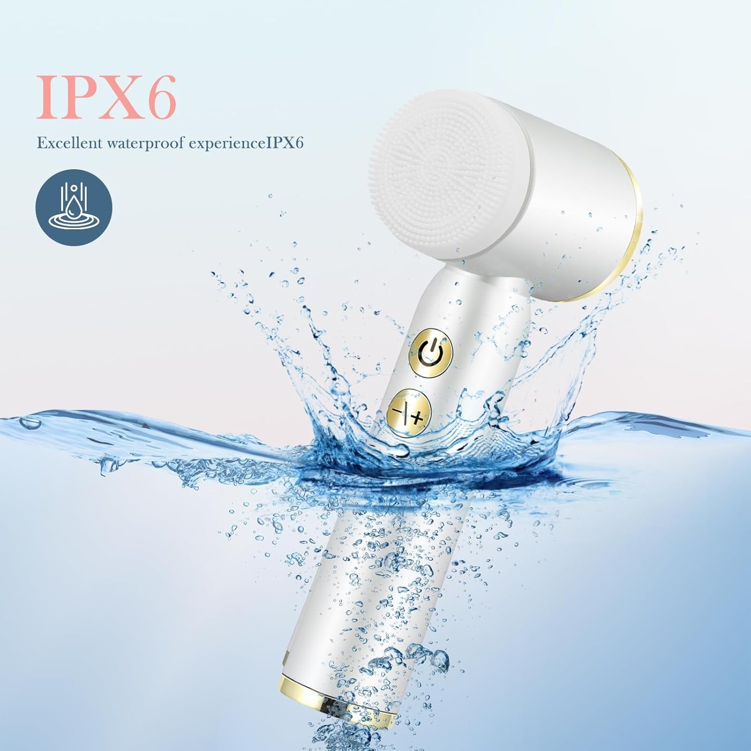 Facial Cleansing Brush,Electric Face Cleanser with 6 Exfoliating Brush Heads