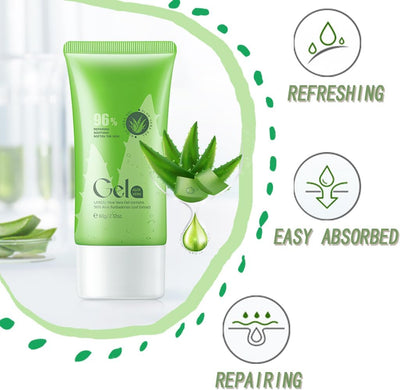 96% Aloe Vera Gel, Pure Aloe Vera Gel, Aloe Vera Gel for Face, Organic Aloe Vera Gel Aloe Vera Face Cream for Women & Men, Sunburn after Sun Soothing, Cooling, Moisturizing, Repair
